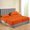Orange, variant on Split Bed Sheet Set 5 Pieces (1 Flat, 2 Fitted Sheet, 2 Pillow Covers) - 100% Egyptian Cotton - 300 Thread Count Deep Pocket up to 15" Mattress Size Split Queen Color Aqua Blue Solid
