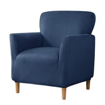 Namzi Armchair Slipcovers, 1 Piece Stretch Armchair Slipcover with Arms, Furniture Protector, Office Reception Chair Cover for Home,Dark Blue