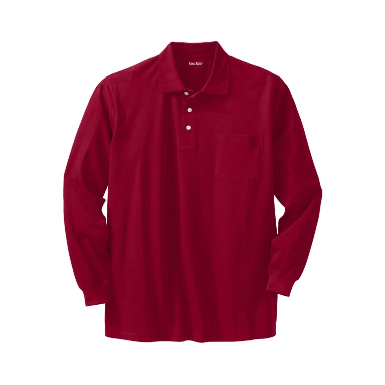 Kingsize Men's Long-Sleeve Shrink-Less Cotton Polo photo 1