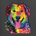 thumbnail image 2 of Smiling Dog | Colorful Neon Golden Retreiver | Dean Russo Art Animal Lover Unisex Hoodie Sweatshirt, Charcoal, XX-Large, 2 of 6