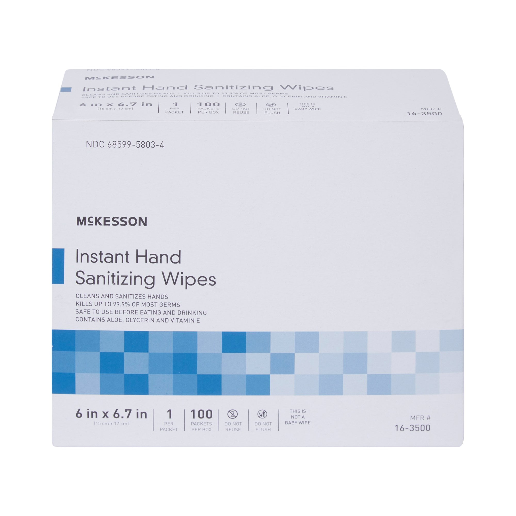 McKesson Instant Hand Sanitizing Wipes, 70% Strength - Individual Packets, 100 Wipes, 10 Packs, 1000 Total