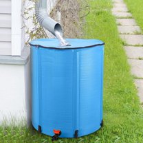 YSMW 50 Gallon Collapsible Rain Barrel, Large Garden Water Storage Tank, Portable Folding Rainwater Collector, Water Catcher with Filter Overflow Kit Faucet Blue