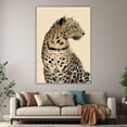 thumbnail image 6 of Mudket Framed Leopard Canvas Wall Art, Minimalist Beige Watercolor Cheetah Print Wall Decor, Neutral Trendy Art Ready to Hang for Bedroom - 12"L x 8"W, 6 of 10