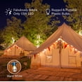 thumbnail image 2 of Brightech Ambience Pro USB Powered LED Outdoor String Lights 24 ft, Waterproof Shatterproof 1W Edison Bulbs for Camping, Backyard, Porch, 2700K Soft White, 2 of 8