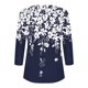 thumbnail image 3 of Blusas para las Mujeres Casual, 3/4 Manga Floral Estampado Camiseta de Moda Top Hecho de Poliéster Transpirable Suave para el Uso Diario de Primavera Otoño, Tops de Blusa para las Mujeres, 3 of 8