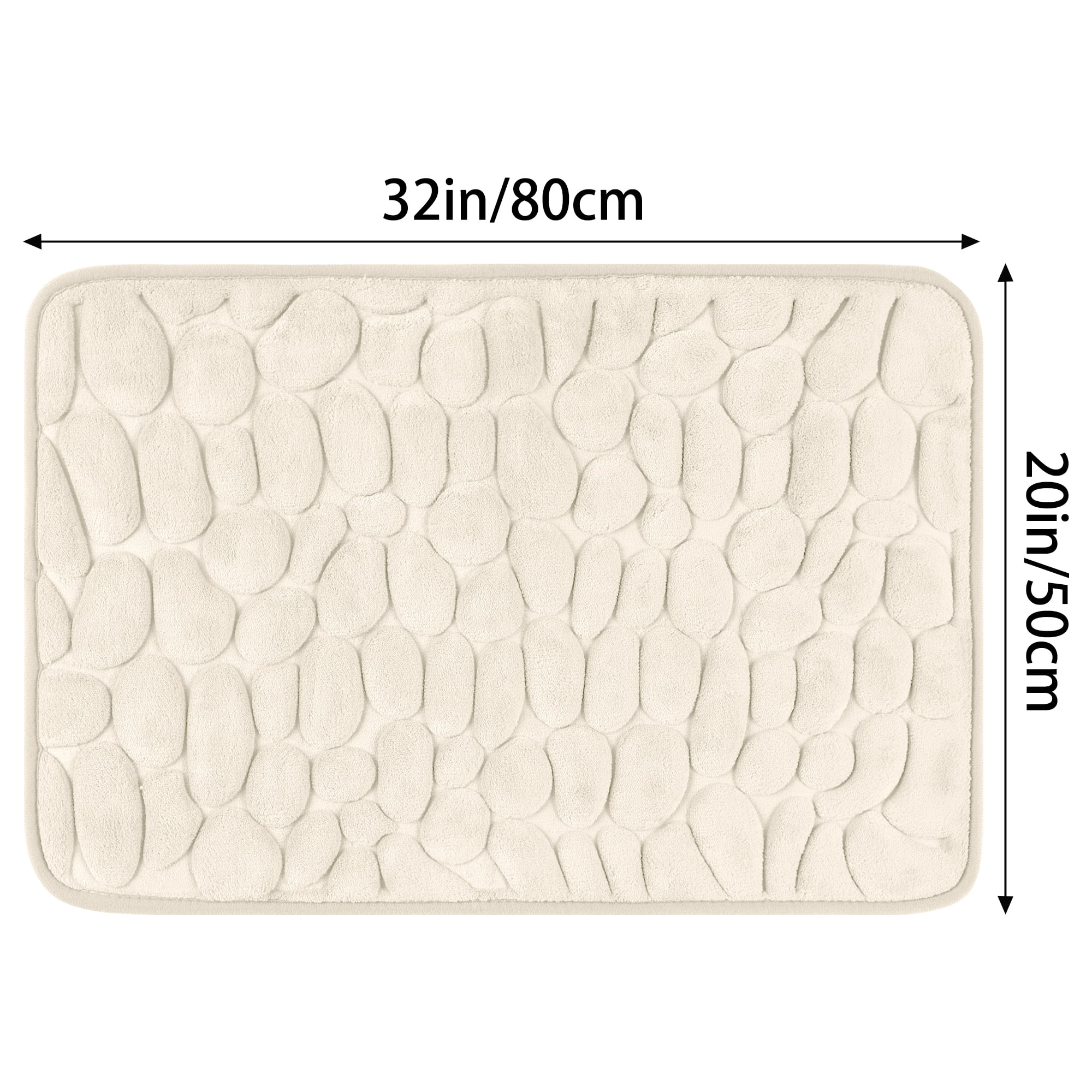 Unique Bargains Memory Foam Bathroom Rugs Ultra Soft Bath Mat Quick Dry Bath Carpet Rug Khaki 20"x32"