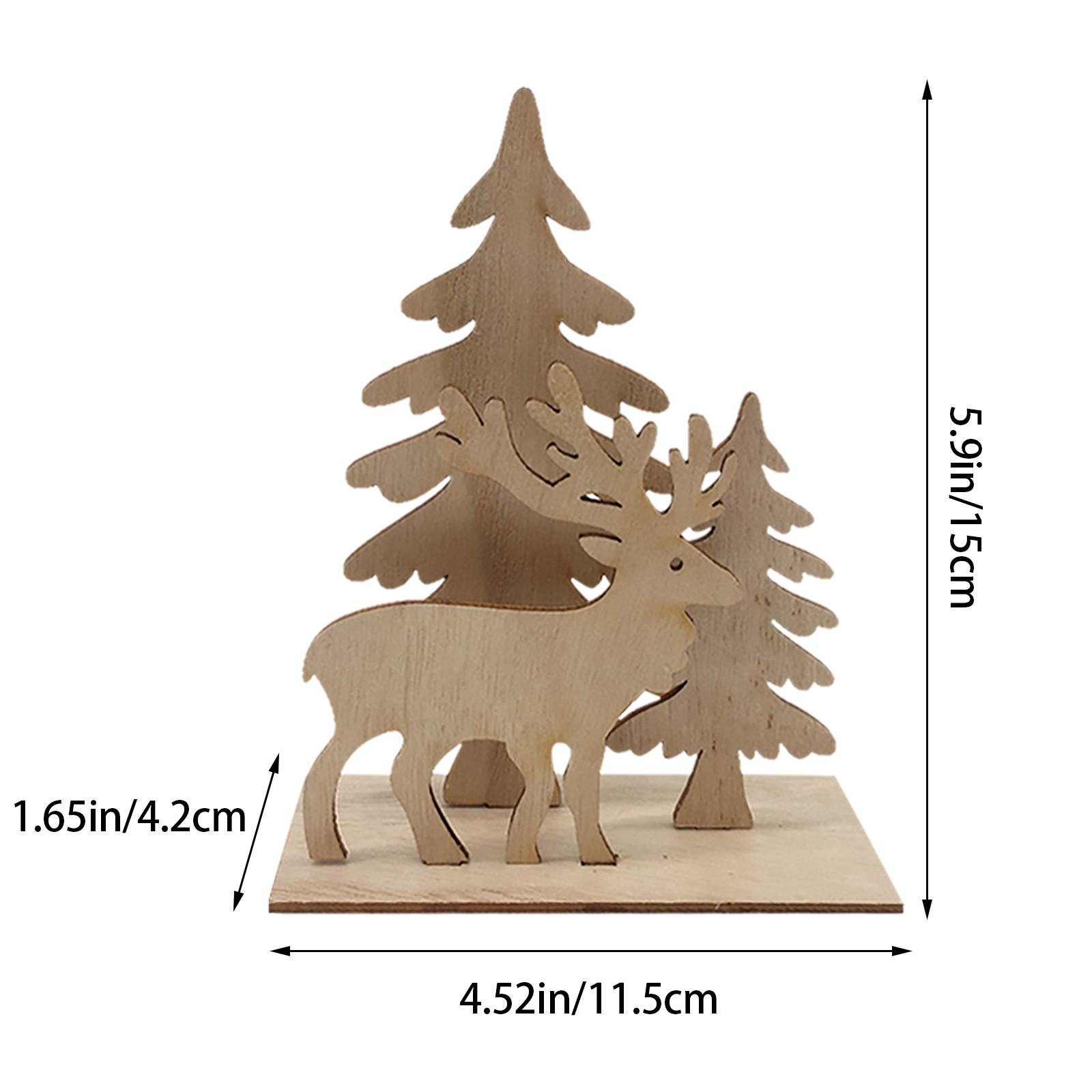 Christmas Tabletop Decorations Funny Reindeer Santa Christmas Tree Wood ...