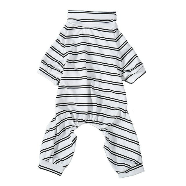 Dog Jumpsuit, Light Weight Easy To Wear Fashionable Protective Striped Dog Pajamas For Party For Walking XS,S,M,L,XL