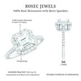 thumbnail image 5 of Rosec Jewels Moissanite Asscher Cut Engagement Ring 3 Carat - 8 mm Moissanite Halo Ring - D-VS1 Quality Certified, 18K White Gold, US 7.50, 5 of 8