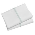 thumbnail image 5 of (2 pack) Hotel Style 4-Piece 300 Thread Count White Pima Cotton Bed Sheet Set with Light Green Hem, Queen , Double marrow Hem , Adult/Teen, 5 of 7