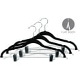 thumbnail image 2 of INTERNATIONAL HANGER Slim Black Flocked Non-Slip Combo Hanger for Tops or Bottoms, 100 Pack, 2 of 3