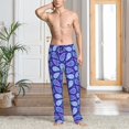 thumbnail image 5 of Mens Pajama Pants - Soft Sleep & Lounge Pants for Men, Purple Blue Paisley Cuteness Casual PJ Bottoms Pants with Pockets, 5 of 5