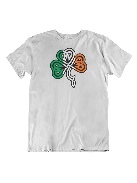 Design Shamrock & Ireland Flag Irish Heritage T-Shirt & Party Favors for Men & Women White