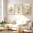 thumbnail image 4 of Modern Abstract Canvas Wall Art Golden Deer Ginkgo Leaf Luxury Foil Lines Wall Decor Pictures White Blue Orange Color Posters Prints Paintings for Living Room Bedroom（Only canvas）, 4 of 6