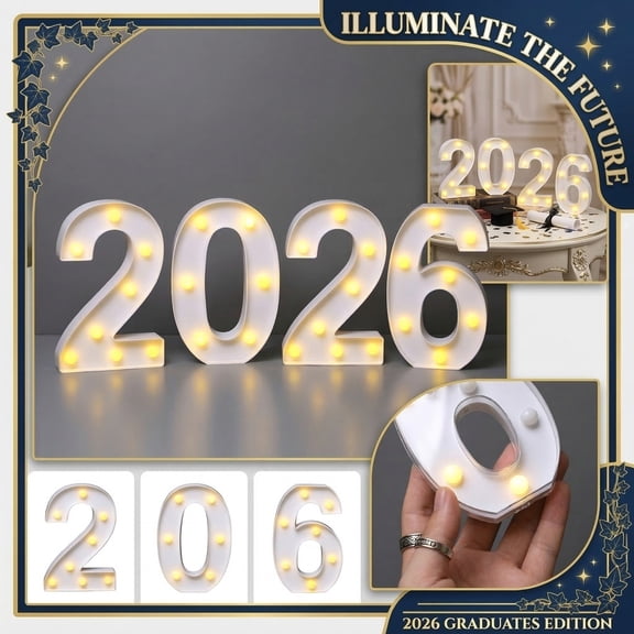 2026 Graduation Decorations, 9 In, Led Warm Light Bulbs, Battery Powered Light, Light DecorforBedroom, White Birthday Decorations, Table Decorations, 1 Pc