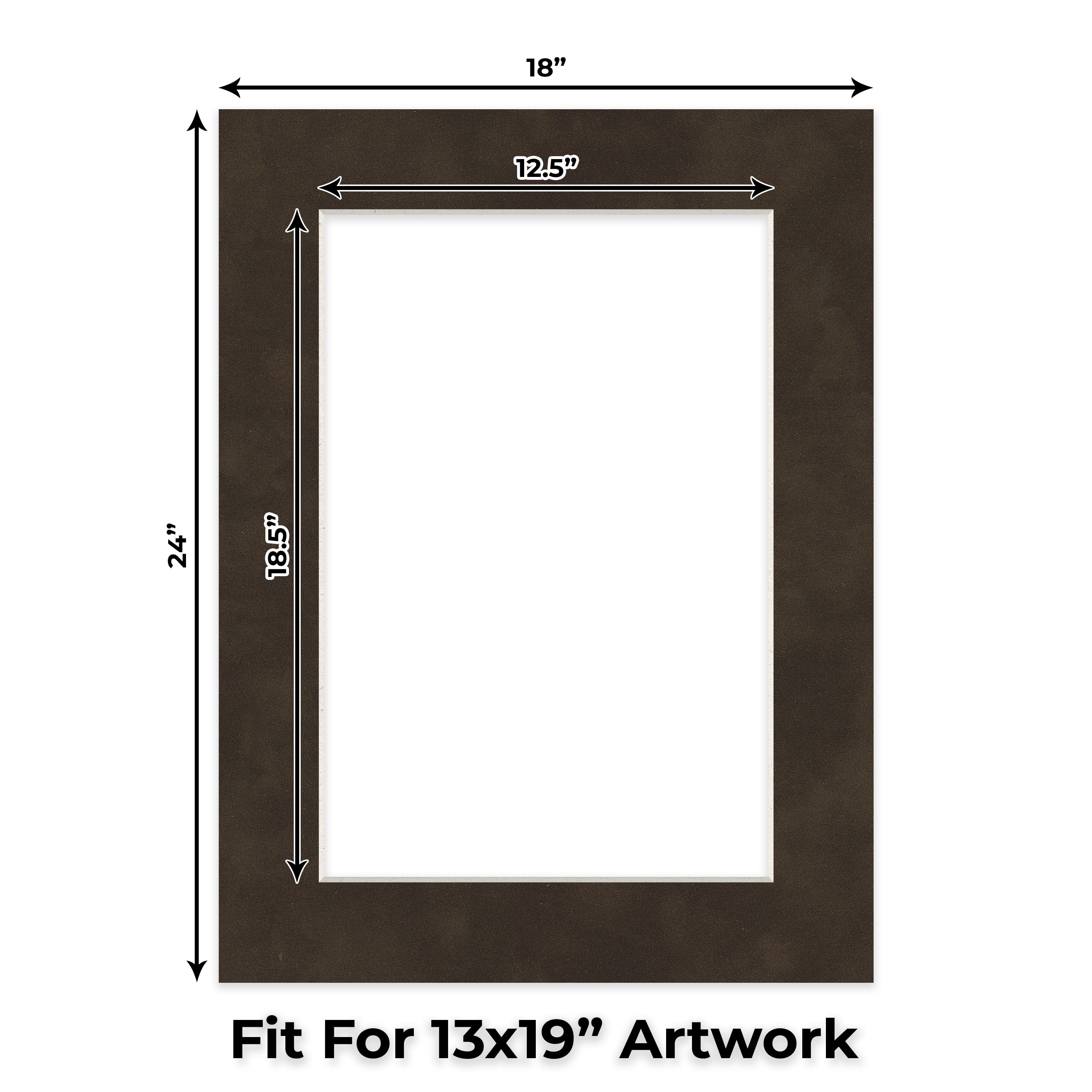 Brown Suede Picture Frame Mat for 18x24 Frames - Fits 13x19 Photos - 10 Mats