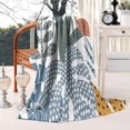 thumbnail image 2 of Blue Boho Plant Pattern Blanket,Comfortable Soft Lamb Wool Throw Blanket,All Season,Warm Lightweight Blankets for Sofa Bed Couch Living Room Chair,50"x60", 2 of 4