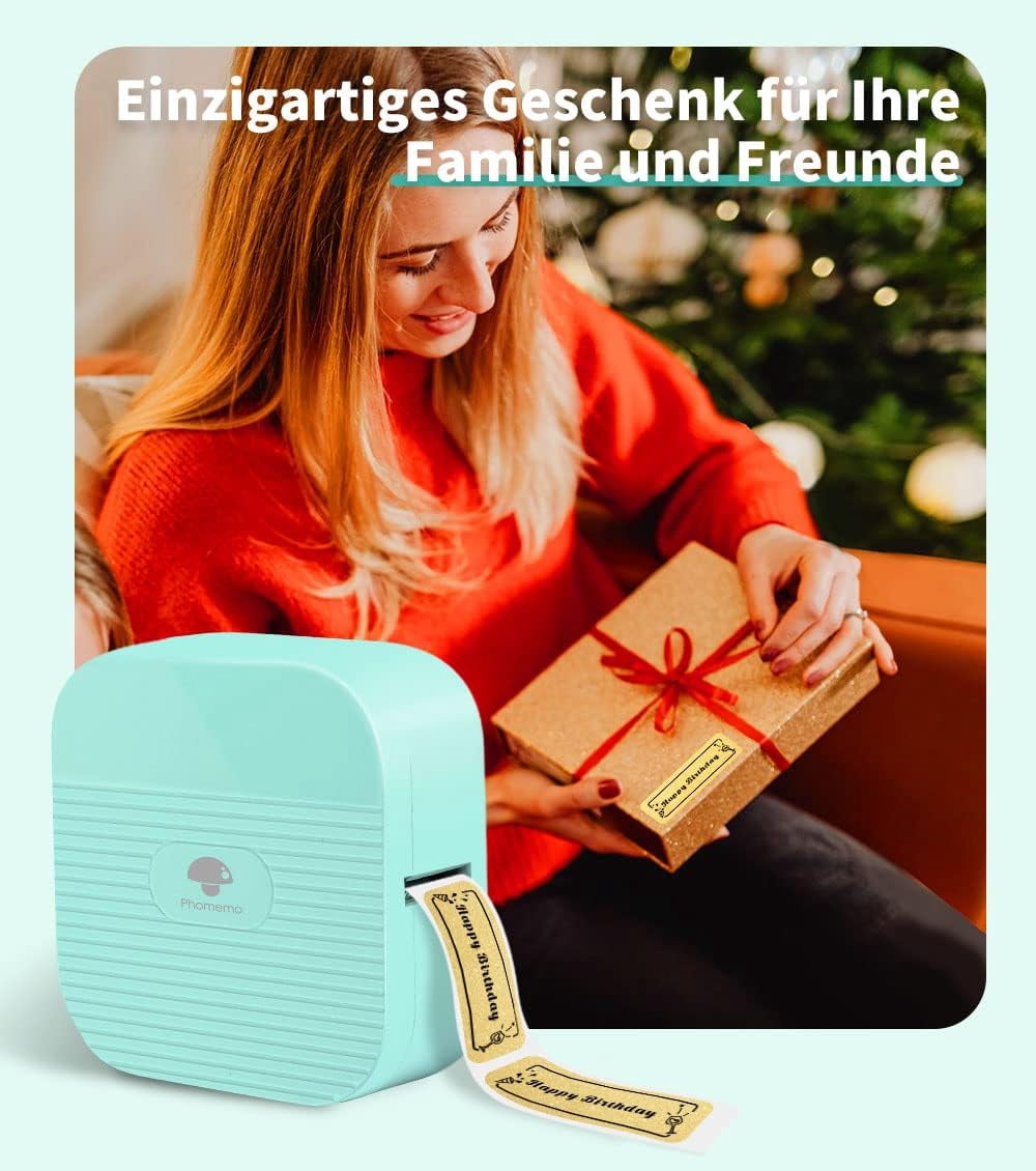 Phomemo Q31 Experience Effortless Labeling with the Mini Bluetooth Portable Sticker Printer - Inkless Thermal Printing for Professional Results Easy to Use Compatible with iOS/Android（Green）