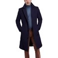 thumbnail image 2 of Leesechin Men's Notch Lapel Double Breasted Long Trench Coat Casual Cotton Blend Peacoat, 2 of 6