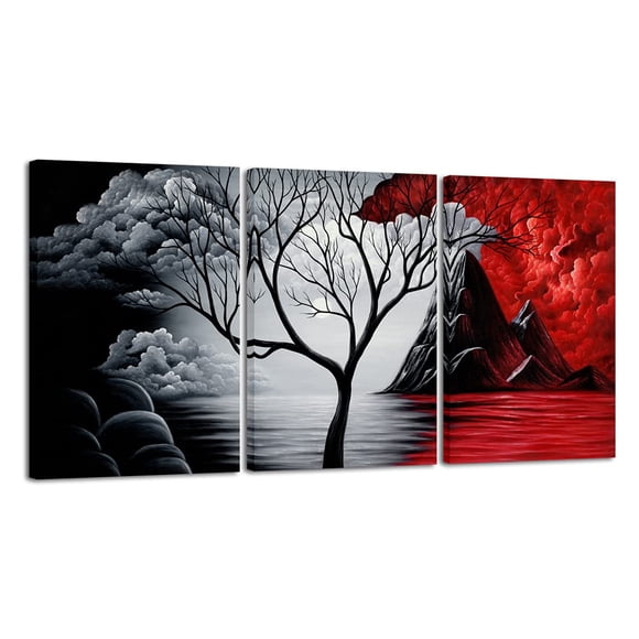 Wieco Art Art Mural sur Toile Images Abstraites pour Déco Murale Impressions sur Toile de Peintures Abstraites pour Déco de Salon 3 Panneaux Art