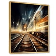 thumbnail image 2 of Designart "Luminous Trail Train Under Lights II" Modern Floater Framed Canvas Print, 2 of 7
