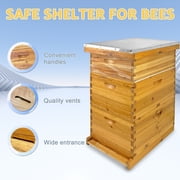 XYJBHB Beehive Starter Kit, 3-Layer Langstroth Bee Hive with Beeswax Coated Foundation, 2 Deep and 1 Medium Boxes, Beginner Friendly