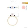 thumbnail image 5 of Angara Japanese Akoya Cultured Pearl & Blue Sapphire Engagement Ring in 14K Yellow Gold for Women | June Birthstone Jewelry for Her, 5 of 8