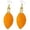 Orange, variant on Retro Leaf Long Feather Drop Earrings, 12 Color Lightweight Boho Beach Holiday Dangling Ear Jewelry For Women Dating Party Gift