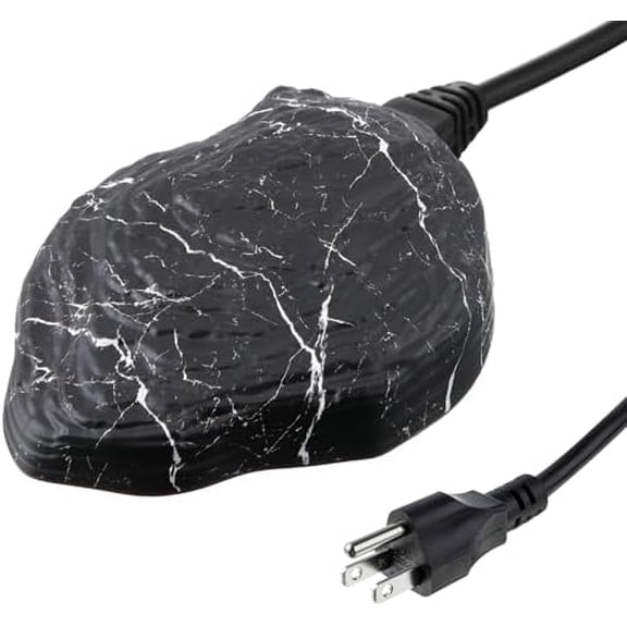 Bird Bath Deicer Heated Rock, 80W Submersible Utility Decorative De Icer, Thermostatic Controlled Winter Water Heater with Aluminum Base for Outdoor Bird, Chicken, Duck (1 Pack,Black)