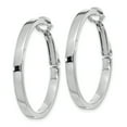 thumbnail image 2 of Primal Gold 14 Karat White Gold 3x25mm Square Tube Round Hoop Earrings, 2 of 5