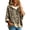Khaki, variant on Leopard Knit Hoodie Sweatshirt For Relaxed Fit Hooded Knitwear Top Casual Pullover Drawstring Sweater Activewear