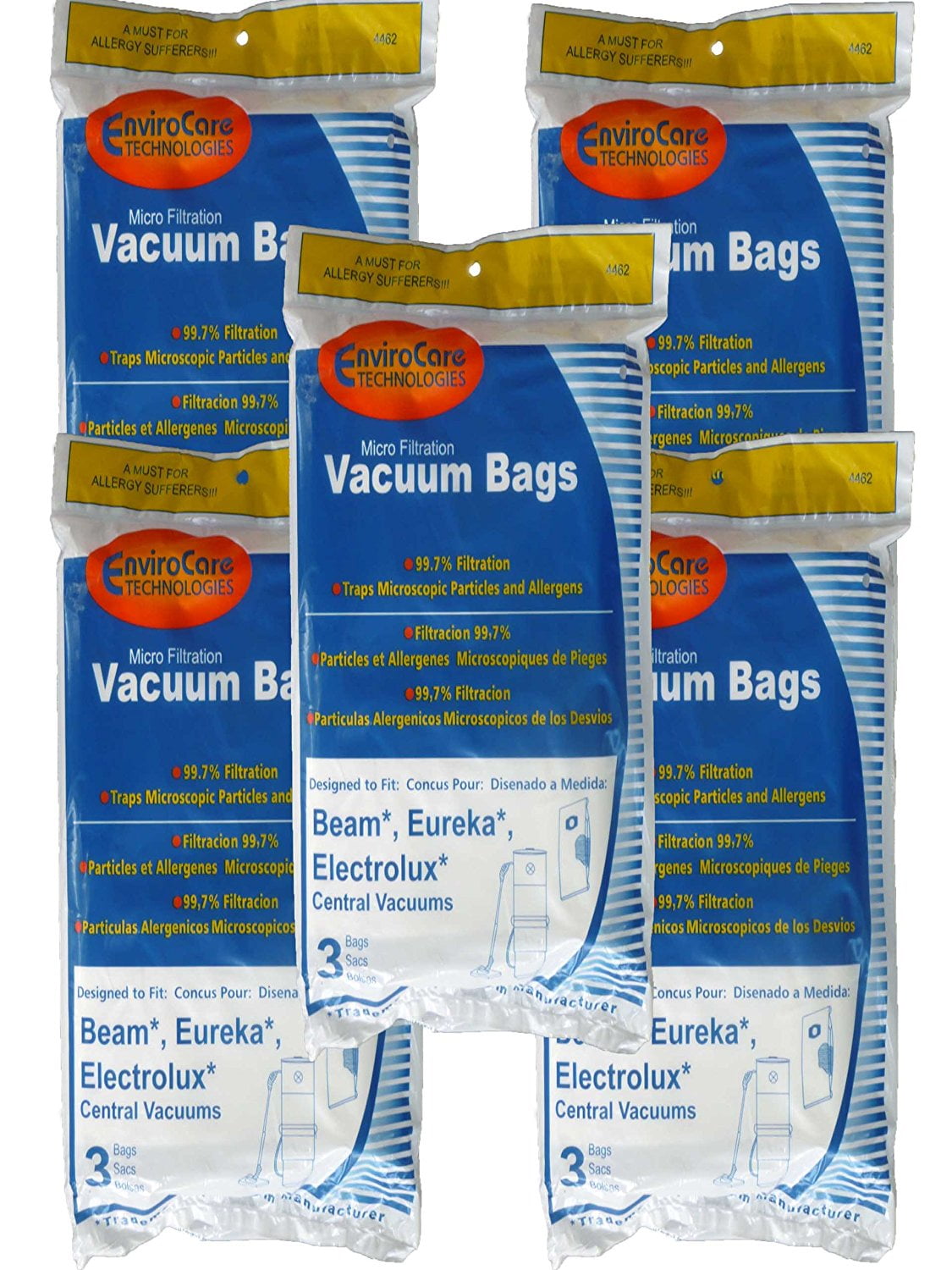 Beam/Electrolux Central Vac Vacuum Cleaner Microlined Replacement Paper Bags 15Pk // 4462
