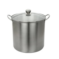 Mainstays Stainless Steel 21.5 Qt Multi-Use Water Bath Canner Tempered Glass Lid Silver