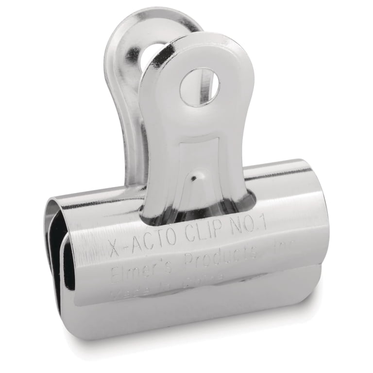 X-ACTO Bulldog Binder Clips, Steel & Nickel-Plated, 12 Count