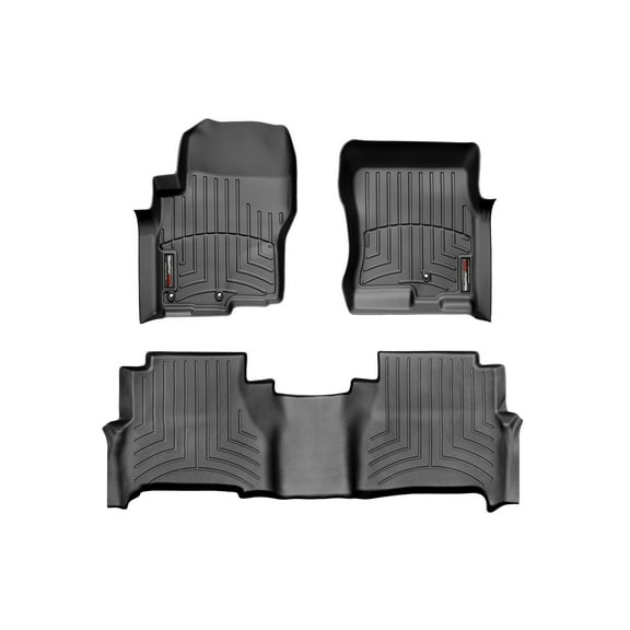 WeatherTech Custom Fit FloorLiners compatible with 2016-2021 Nissan Frontier - 1st & 2nd Row, Black