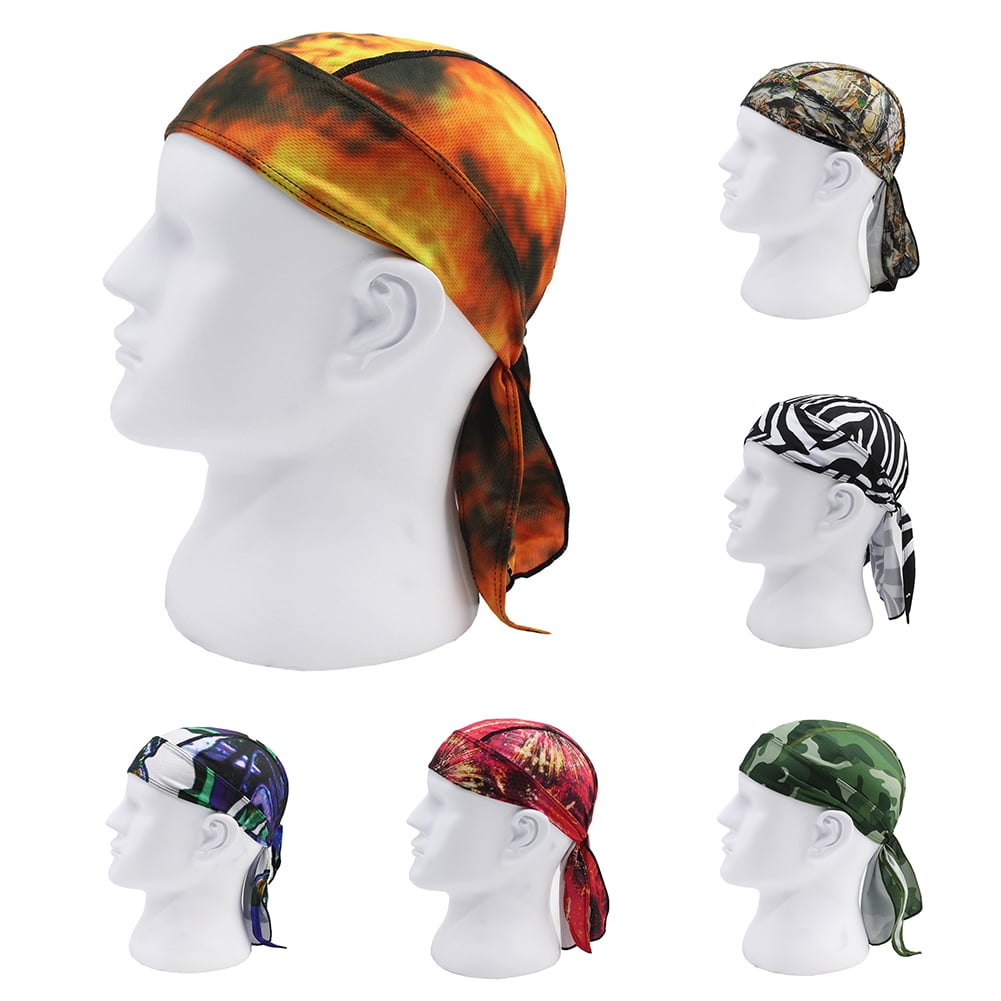 Pirate Cap Head Wrap Men's Biker Hip Hop Smooth Skull Du Rag Headscarf 16 Colors 