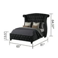 thumbnail image 3 of Sophia Upholstery Queen Size Bed Made With Wood in Black Color, 3 of 4