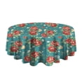 thumbnail image 5 of Round Waterproof Pioneer Floral Tablecloth Reusable Washable Weight Fabric Table Covers for Restaurant,Picnic,Indoor and Outdoor Dining 60 Inch X 60 Inch, 5 of 6