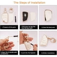 thumbnail image 3 of HSHDLDF for Chevy Keychain Bling Gold White Key Fob Cover Soft TPU Full Protection Smart Key Fob Case Fit for Chevrolet Suburban Tahoe GMC Yukon 6 Buttons Remote Smart Key Protecto, 3 of 6
