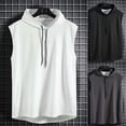 thumbnail image 4 of Men Workout Hooded Tops Bodybuilding Muscle T Shirt Sleeveless Gym Hoodies, 4 of 8