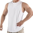 thumbnail image 2 of BADHUB Men's Sleeveless Undershirt Solid Color Breathable Workout Tank Top Quick Dry Performance Tee Shirt Deals White L, 2 of 9