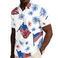 thumbnail image 2 of Hogleaql Mens Patriotic 4th Of July Shirts 4th Of July American Flag Print Short Sleeve Shirts Collared Button Dressy Beach Workout Shirts for Men Wine M, 2 of 6