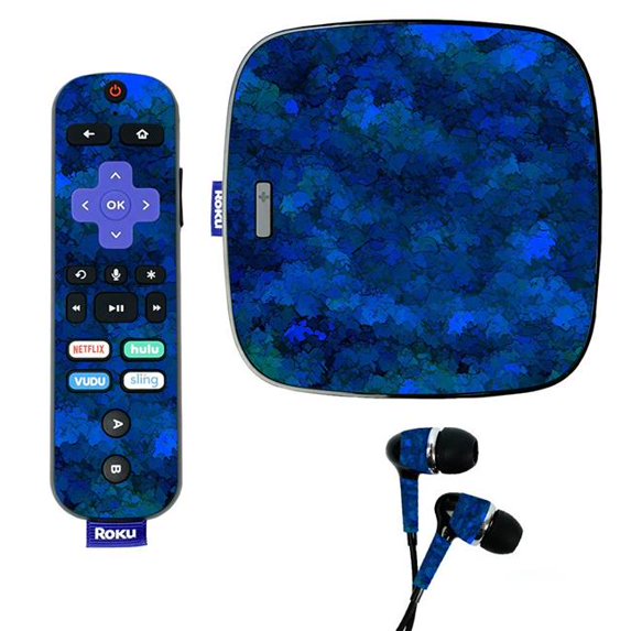 Skin Decal Wrap Compatible With Roku Ultra Sticker Design Blue Ice