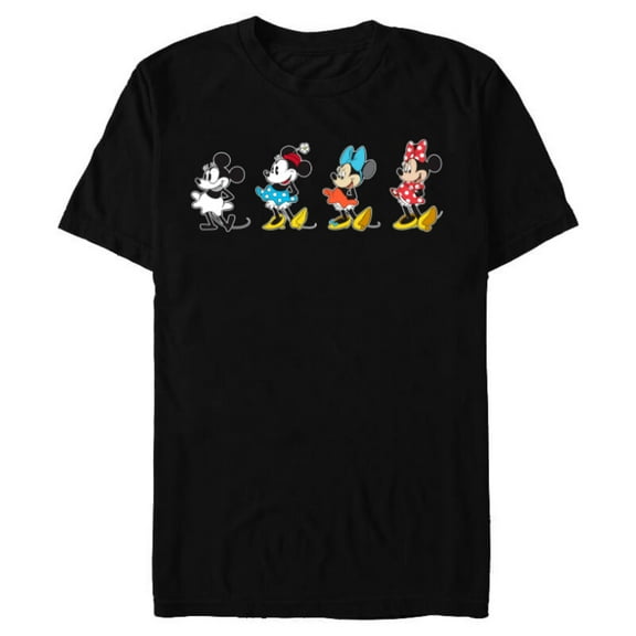 Disney Minnie Mouse Through the Ages - Short Sleeve Blended T-Shirt for Adults - Customized-Black