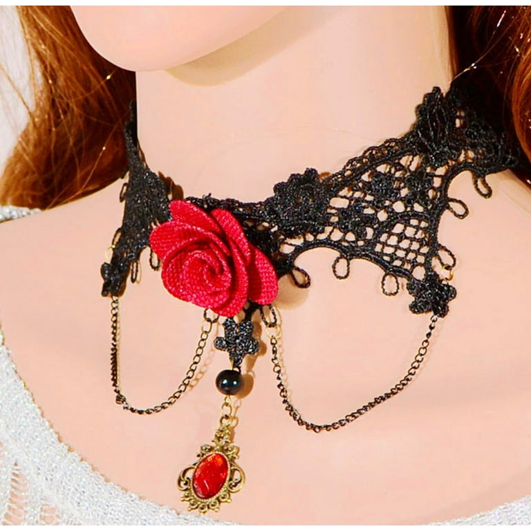 Day of the Dead Rose Choker Necklace
