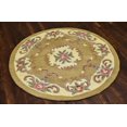 thumbnail image 3 of Beige Round Woolen 4 ft Area Rug MystiqueDecors Modern Wool Carpet for Living Dining Room Bedroom Rugs Canvas Backing, 3 of 5
