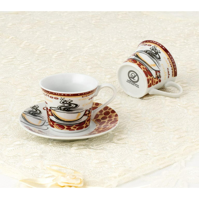 Joyjolt Diner Tea Coffee Mugs Glasses Set - 16 Oz - Set Of 6 Cafe
