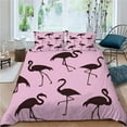 thumbnail image 1 of Duvet Cover 200x200 Cm Cute Flamingo Animal Bedding Set In Light And Soft 2 Persons With Zipper And 2 Pillowcases, 1 of 5