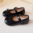 thumbnail image 4 of Gyujnb Toddler Girls Patent Bow Mary Jane Flats Adjustable Strap Non- Sole for School & Daily Wear,3-3.5 Years, 4 of 8