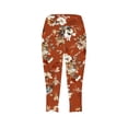 thumbnail image 4 of Zysthvn Cropped Womens Summer Capris Plus Size Yoga Casual Leggings Floral Womens Pants Gym Elastic Waist Running High Waisted, 4 of 5